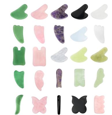 Jade steen Guasha massagetool voor het lichaam Ergonomisch schraapgereedschap voor platen GB 2024-2016