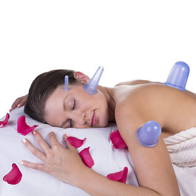Het duidelijke Vacuüm de Zuiging van de Siliconemassage 4pcs Tot een kom vormen
